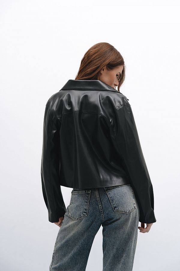 Kurtka z ekoskóry czarna  kurtk05/3 #RU#  kurtk05/3 № 5