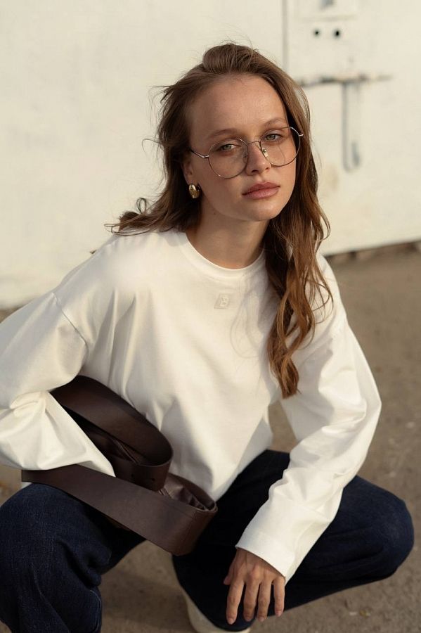 Longsleev biały oversize 1546/48 № 2