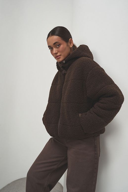 Kurtka Teddy czekoladowa