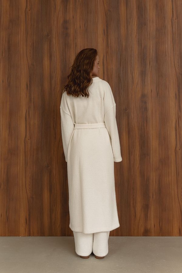 Kardigan maxi z paskiem z alpaką kard20/10 № 3