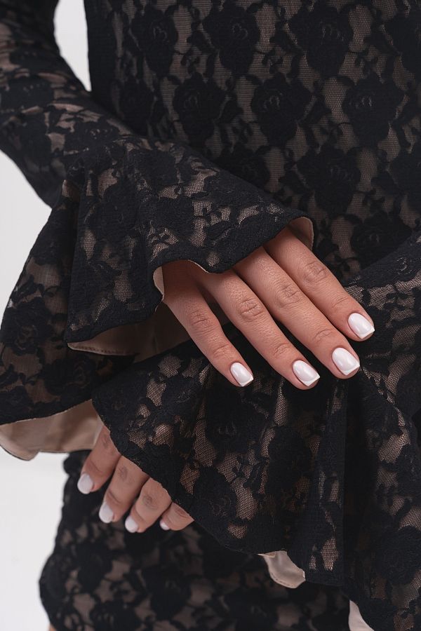 Sukienka mini z koronką czarna koronka01/09 № 4