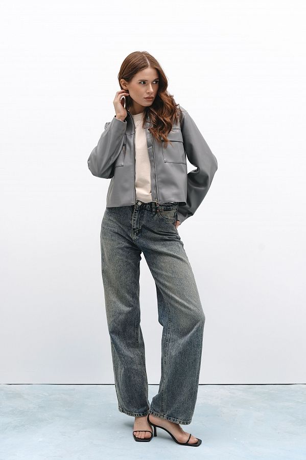 Kurtka z ekoskóry szara trenc11/11 #RU#  trenc11/11 № 3