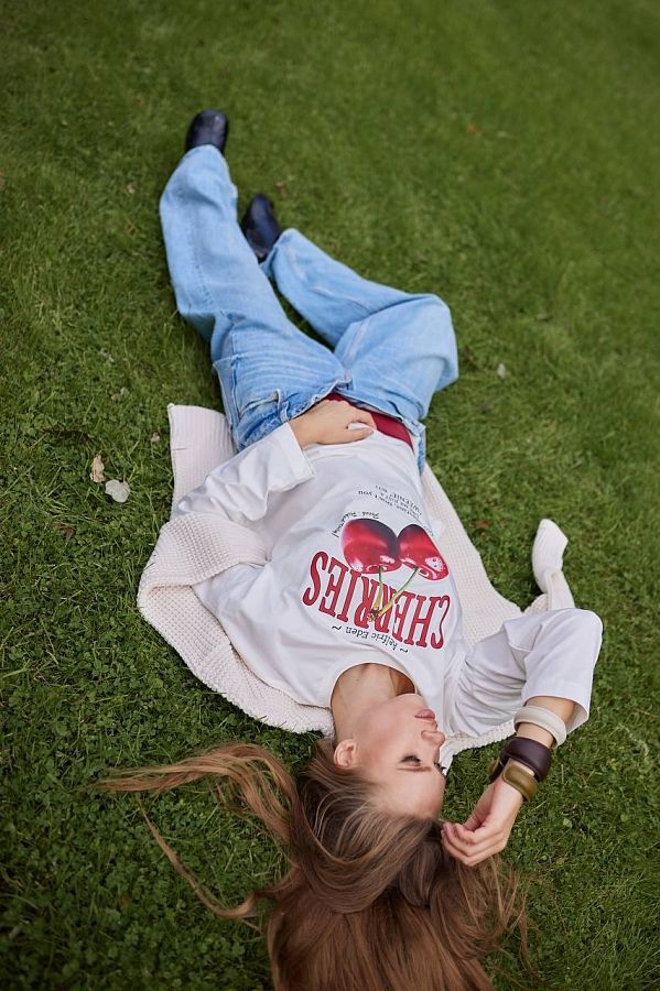 Longsleeve Cherry biały 1545/1 #RU#  1545/1 № 2